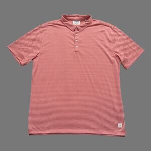 LinkSoul Striped Golf Polo Papaya Peach White XXL EUC